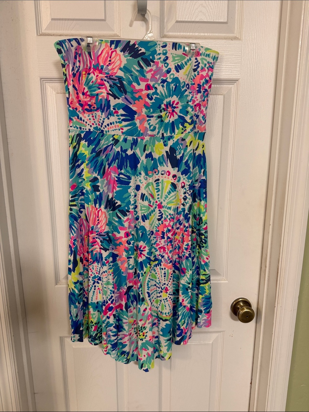 Lilly Pulitzer Strapless Floral Sundress - Blue, Pink, Green, White